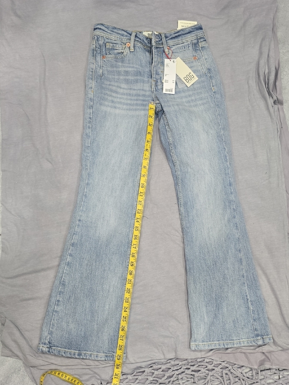 BDG Light Blue Flare Jeans(one Missing Button)